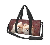 Travel Duffel Bag Lightweight Carry On Weekender Overnight Bags Sunflower Print Sports Tote Gym Backpack with Adjustable Strap Hospital Bags Foldable Luggage Bag for Women Men, Pomeranians Puppies And