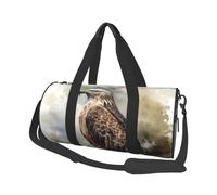 Travel Duffel Bag Lightweight Carry On Weekender Overnight Bags Watercolor of Hawk Sitting in The Tree Sports Tote Gym Backpack with Adjustable Strap Hospital Bags Foldable Luggage Bag for Women Men