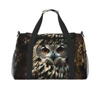 Travel Duffel Bag Lightweight Waterproof Carry On Tote Bag Foldable Weekender Overnight Bags An Owl Sport Gym Bag For Women Men, Black, One Size