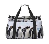 Travel Duffel Bag Lightweight Waterproof Carry On Tote Bag Foldable Weekender Overnight Bags Antarctica Penguins Sport Gym Bag For Women Men, Black, One Size