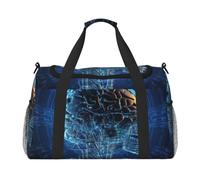 Travel Duffel Bag Lightweight Waterproof Carry On Tote Bag Foldable Weekender Overnight Bags Artificial Intelligence Brain(1) Sport Gym Bag For Women Men, Black, One Size