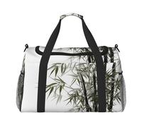 Travel Duffel Bag Lightweight Waterproof Carry On Tote Bag Foldable Weekender Overnight Bags Asian Bamboo Sport Gym Bag For Women Men, Black, One Size