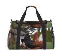Travel Duffel Bag Lightweight Waterproof Carry On Tote Bag Foldable Weekender Overnight Bags Backyard Chickens Sport Gym Bag For Women Men, Black, One Size