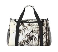 Travel Duffel Bag Lightweight Waterproof Carry On Tote Bag Foldable Weekender Overnight Bags Bamboo Tree Image Chinese Calligraphy Sport Gym Bag For Women Men, Black, One Size
