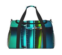 Travel Duffel Bag Lightweight Waterproof Carry On Tote Bag Foldable Weekender Overnight Bags Chemistry Test Tube Sport Gym Bag For Women Men, Black, One Size