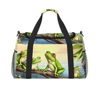 Travel Duffel Bag Lightweight Waterproof Carry On Tote Bag Foldable Weekender Overnight Bags Many Frogs Sing Sport Gym Bag For Women Men, Black, One Size