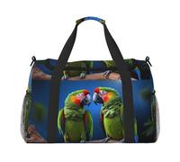 Travel Duffel Bag Lightweight Waterproof Carry On Tote Bag Foldable Weekender Overnight Bags Parrots Sport Gym Bag For Women Men, Black, One Size