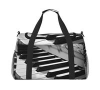 Travel Duffel Bag Lightweight Waterproof Carry On Tote Bag Foldable Weekender Overnight Bags Piano Image Sport Gym Bag For Women Men, Black, One Size