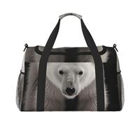 Travel Duffel Bag Lightweight Waterproof Carry On Tote Bag Foldable Weekender Overnight Bags Polar Bear Sport Gym Bag For Women Men, Black, One Size