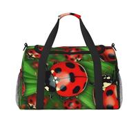 Travel Duffel Bag Lightweight Waterproof Carry On Tote Bag Foldable Weekender Overnight Bags Red Ladybug Sport Gym Bag For Women Men, Black, One Size