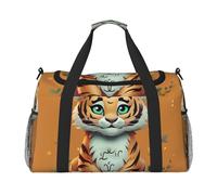 Travel Duffel Bag Lightweight Waterproof Carry On Tote Bag Foldable Weekender Overnight Bags Year Of The Tiger Funny Tiger Sport Gym Bag For Women Men, Black, One Size