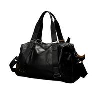 Travel Duffel Bag Men's Travel Bag Genuine Leather Luggage Bag for Men Vintage Travelling Duffel Cowhide Leather Weekend Large Men Bags Travel Sports Duffel Bags(Black)