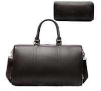 Travel Duffel Bag Men's Travel Bags Hand Luggage Genuine Leather Duffle Bags Leather Luggage Travel Bag Suitcases Handbags Big/Weekend Bag Large Sports Bag(8709-coffee)