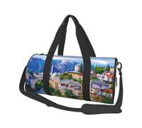 Travel Duffel Bag,Old Europe Bridge Print Foldable Sports Gym Bag for Gym Weekend Trips Weekend