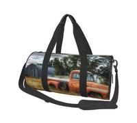Travel Duffel Bag,Old Truck Car Print Foldable Sports Gym Bag for Gym Weekend Trips Weekend