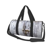 Travel Duffel Bag,Old Wooden Barn Door Print Foldable Sports Gym Bag for Gym Weekend Trips Weekend