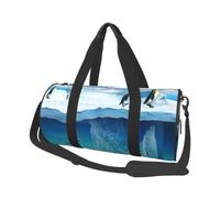 Travel Duffel Bag,Penguins On The Iceberg Print Foldable Sports Gym Bag for Gym Weekend Trips Weekend
