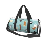 Travel Duffel Bag,Raining Cats & Dogs Print Foldable Sports Gym Bag for Gym Weekend Trips Weekend