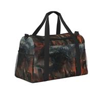 Travel Duffel Bag Sport Tote Gym Bags Weekender Overnight Bag for Men Women Carry On Luggage, Burning City and Flying Dragon