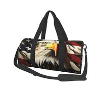 Travel Duffel Bag Sports Gym Bag With Shoes Compartment,Lightweight Overnight Weekender Bag Bald Eagle Flag Veterans Yoga Gym Sports Bag For Men Women