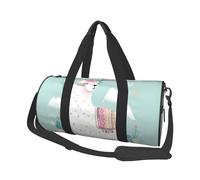 Travel Duffel Bag Sports Gym Bag With Shoes Compartment,Lightweight Overnight Weekender Bag Cute Hand Drawn Llama Yoga Gym Sports Bag For Men Women
