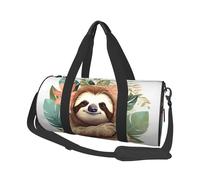 Travel Duffel Bag Sports Gym Bag With Shoes Compartment,Lightweight Overnight Weekender Bag Cute Sloth Leaves Yoga Gym Sports Bag For Men Women