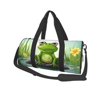 Travel Duffel Bag Sports Gym Bag With Shoes Compartment,Lightweight Overnight Weekender Bag Frog On A Pond Yoga Gym Sports Bag For Men Women