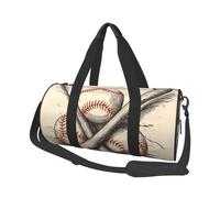 Travel Duffel Bag Sports Gym Bag With Shoes Compartment,Lightweight Overnight Weekender Bag Hand Drawn Baseball Bats And Ball Yoga Gym Sports Bag For Men Women