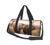 Travel Duffel Bag Sports Gym Bag With Shoes Compartment,Lightweight Overnight Weekender Bag Wild Animals Elephants Yoga Gym Sports Bag For Men Women