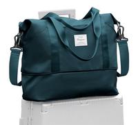 Travel Duffel Bag, Sports Tote Gym Bag, Shoulder Weekender Overnight Bag for Women, A6-peacock blue-expandable, Large