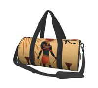 Travel Duffel Bag,Sun Old Egyptian Timeless Grace Print Foldable Sports Gym Bag for Gym Weekend Trips Weekend
