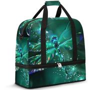 Travel Duffel Bag Tote Carry On Luggage Sports Gym Bag With Shoe Compartment-CF02, I-Dragonfly, 20.07*7.87*18.11inch