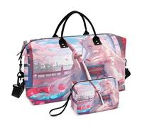 Travel Duffel Bag Travel Weekender Gear Bag with Adjustable Strap for Business Trips Multifunctional Japanese Fox Beauty Anime