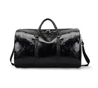 Travel Duffel Bag Vintage Leather Men Women Travel Duffel Bag Carry on Luggage Bag Lagre Capacity Male Shoulder Bag Weekend Gym Fitness Bag Travel Sports Duffel Bags(Black)
