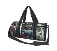 Travel Duffel Bag,Wall of Radio Boombox Print Foldable Sports Gym Bag for Gym Weekend Trips Weekend