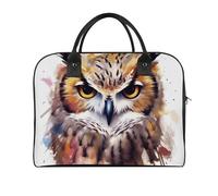 Travel Duffel Bag Watercolor Cool Owl Head Print Yoga Tote Bag Gym Bag Weekender Overnight Bag for Travel, Beach, Fitness, Yoga, Swimming, style, One Size