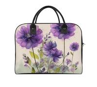 Travel Duffel Bag Watercolor Style Purple Flowers Print Yoga Tote Bag Gym Bag Weekender Overnight Bag for Travel, Beach, Fitness, Yoga, Swimming, style, One Size