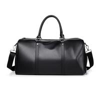 Travel Duffel Bag Waterproof Leather Retro Overnight Weekend Bag with Shoe Pouch,Large Carry On Gym Holdall Bag for Men | Brwon