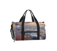 Travel Duffel Bag Weekend Overnight Hand Luggage Bag with Shoe Compartment | Beach Maui Hawaii Sunset Sea Waves Clouds Printed Gym Bag Foldable Carry-On Travel Bag For Women Men Fitness Yoga
