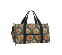 Travel Duffel Bag Weekend Overnight Hand Luggage Bag with Shoe Compartment | Egg Cup Noodle Ramen Printed Gym Bag Foldable Carry-On Travel Bag For Women Men Fitness Yoga