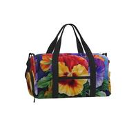 Travel Duffel Bag Weekend Overnight Hand Luggage Bag with Shoe Compartment | Pansy Perfection Printed Gym Bag Foldable Carry-On Travel Bag For Women Men Fitness Yoga
