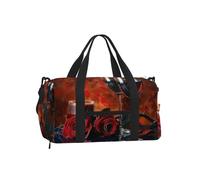 Travel Duffel Bag Weekend Overnight Hand Luggage Bag with Shoe Compartment | Red Wine Rose And Candle Printed Gym Bag Foldable Carry-On Travel Bag For Women Men Fitness Yoga