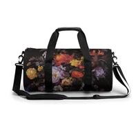 Travel Duffel Bag Weekender Bags for Men Women Large Capacity Overnight Bags Ornate Vase of Flowers Travel Sports Gym Bag Canvas Carry On Tote Bags for Travel Yoga, white, 17.7in/9in/9in, white,