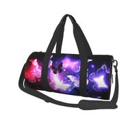 Travel Duffel Bag,White Purple Butterflies Print Foldable Sports Gym Bag for Gym Weekend Trips Weekend