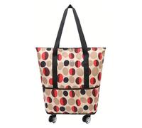 Travel Duffel Bag with Rolling Wheels ， Foldable Travel Bag Expandable Rolling Duffle Bag for Women and Men Travel Tote Duffel Bag Suit Weekend(Red Circle)