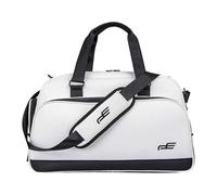 Travel Duffel Bag with Shoe Compartment - Wear Resistant Weekender Overnight Bag for Golf, Gym, Trip Apparel Luggage- White