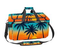 Travel Duffel Bags for Men and Women, Waterproof Weekender Overnight Gym Bags, Sunset Palm Trees, Multicolor 19, One Size, Art Deco