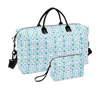 Travel Duffel Bags Overnight Weekender Bags Large Gym Bag with Adjustable Strap for Yoga Large Capacity, boho simple style tropical patterns blue