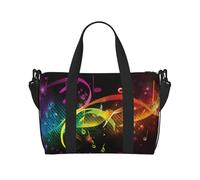 Travel Duffel Bags Personal Item Bag Carry on Luggage Bag Training Handbag Lightweight Waterproof Sports Gym Bag Colorful Music Notes Weekender Bag for Women Men, Black, One Size