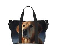 Travel Duffel Bags Personal Item Bag Carry on Luggage Bag Training Handbag Lightweight Waterproof Sports Gym Bag golden retriever Weekender Bag for Women Men, Black, One Size